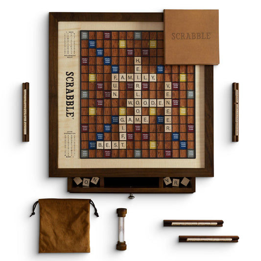 WS Game Company Scrabble Heirloom with Rotating Game Board
