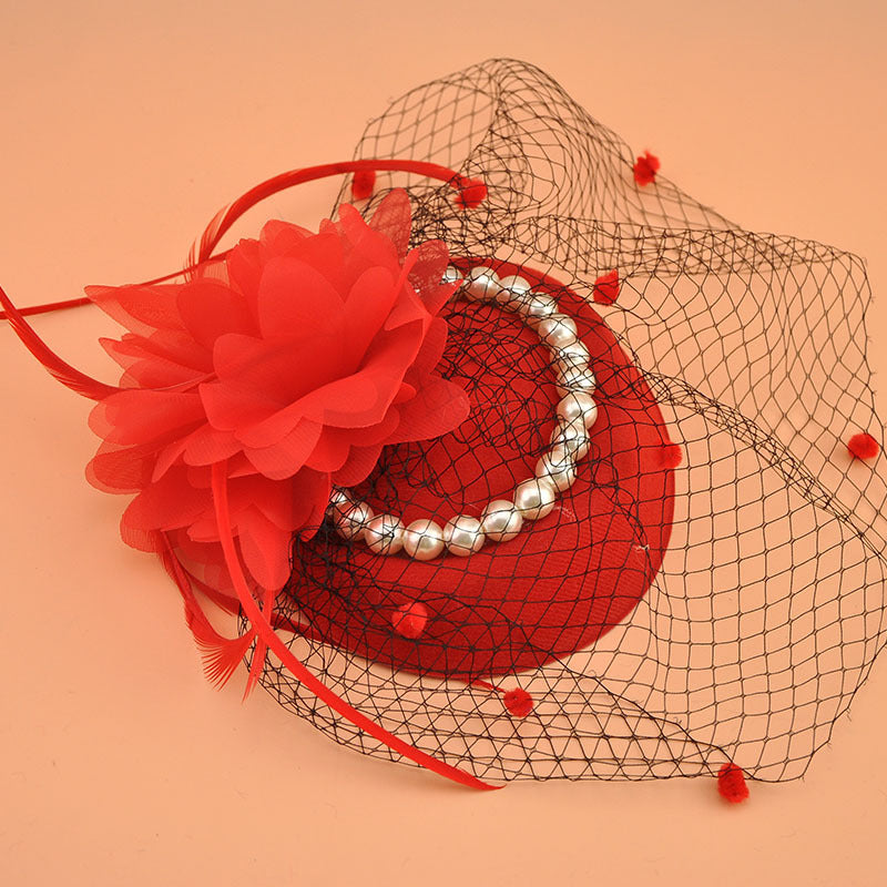 Small Bridal Hair Cage, Hat, and Veil