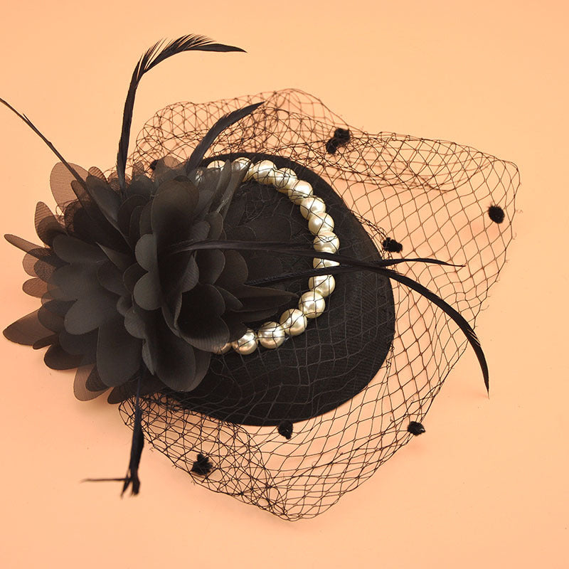 Small Bridal Hair Cage, Hat, and Veil
