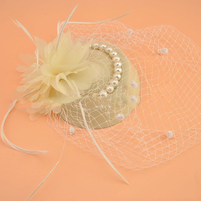 Small Bridal Hair Cage, Hat, and Veil