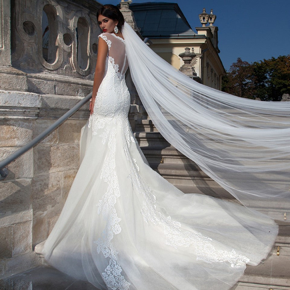 Long White Bridal Veil