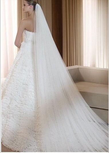 Long White Bridal Veil