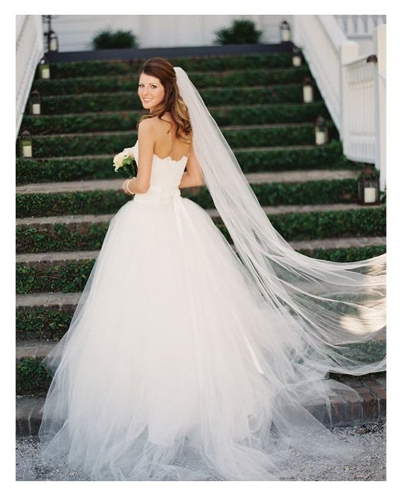 Long White Bridal Veil