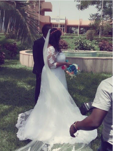 Lace White Bridal Veil