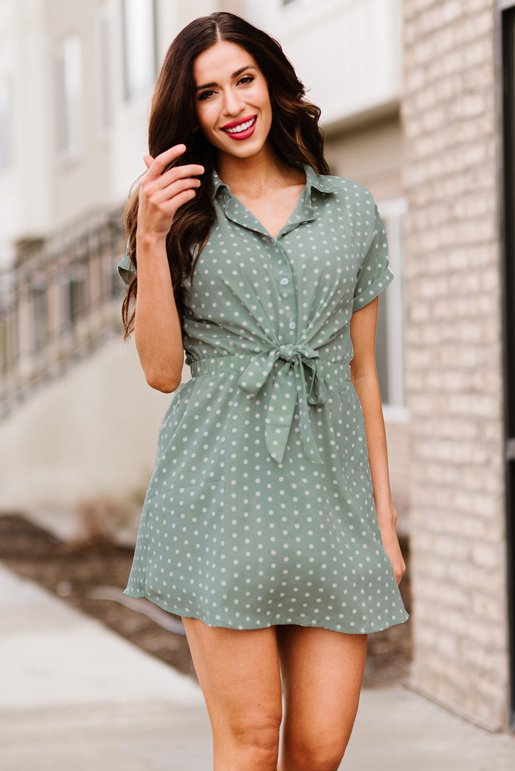 Polka Dot Shirt Dress