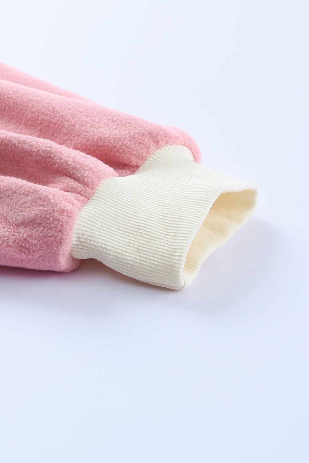 Color Block Lantern Sleeve Fleece Sweatshirt