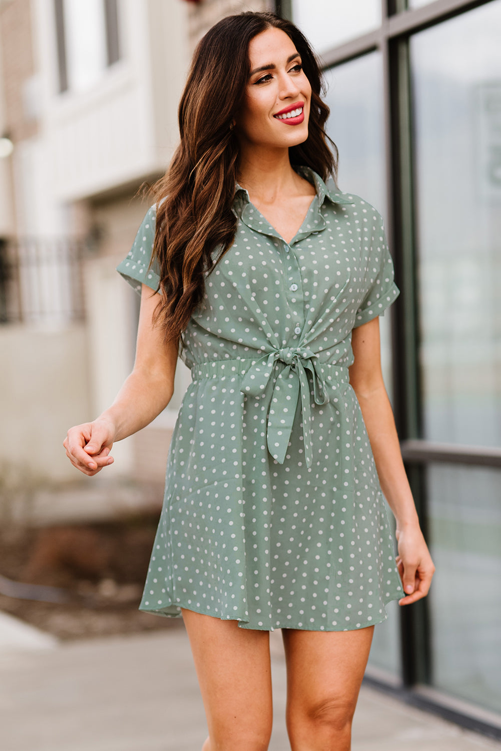 Polka Dot Shirt Dress