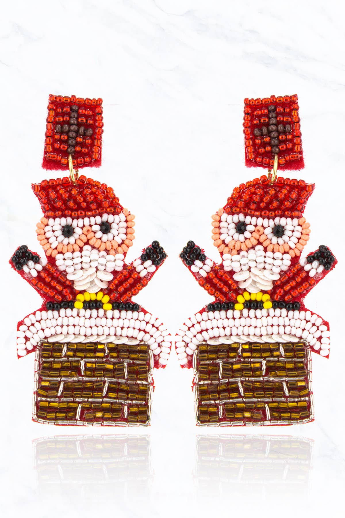 X Mas Santa on Chimney Earrings