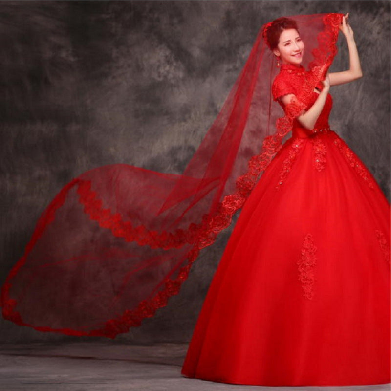Bridal Wedding Veil Headdress (3 meters long, multiple colors)