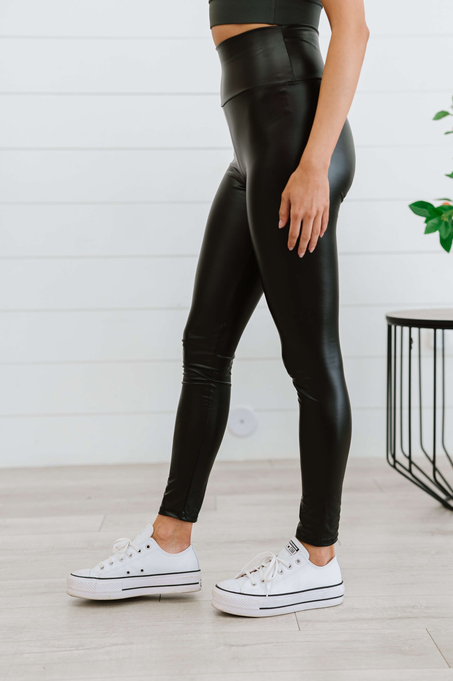 Amoli High Waist Faux Leather Leggings