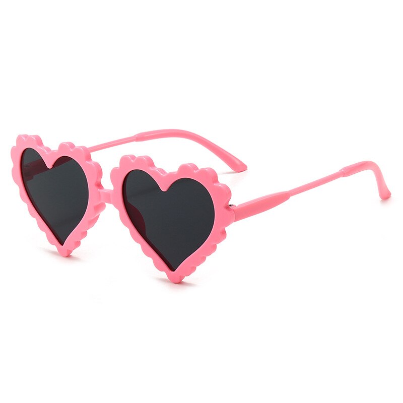 Kids Girl Heart Shaped Sunglasses, Colorful Vintage Cute Baby Eyewear for Party Beach Travel Photography