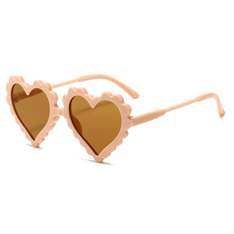 Kids Girl Heart Shaped Sunglasses, Colorful Vintage Cute Baby Eyewear for Party Beach Travel Photography