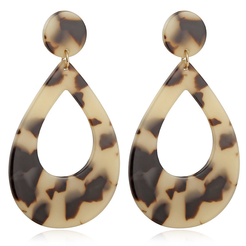 Leopard Earrings acrylic circle geometric Earrings