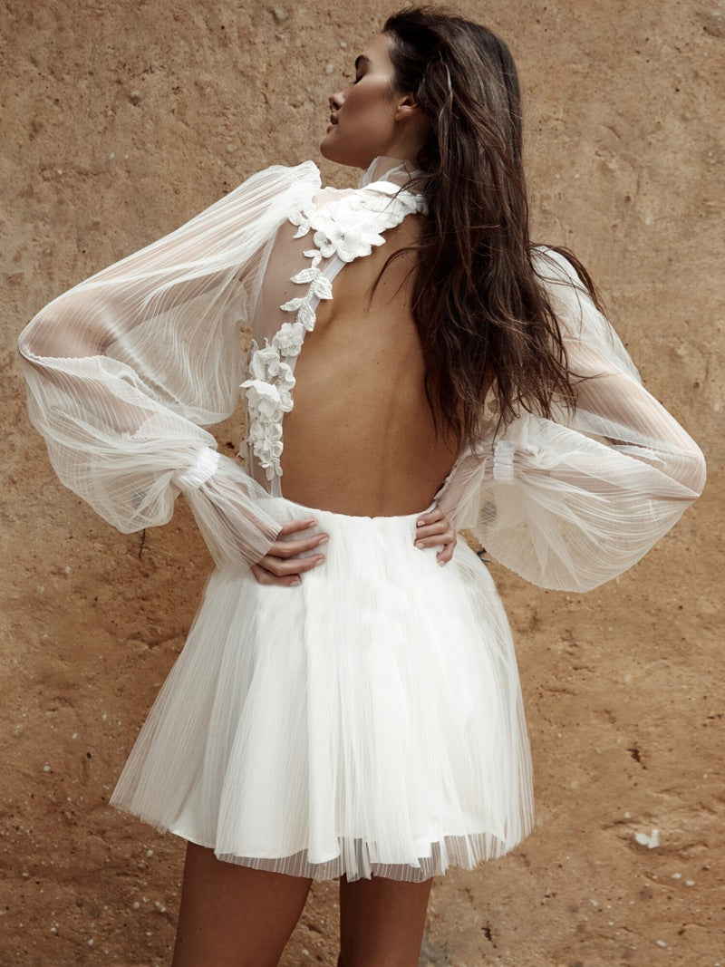 Wedding Backless Short Skirt Wedding Dress