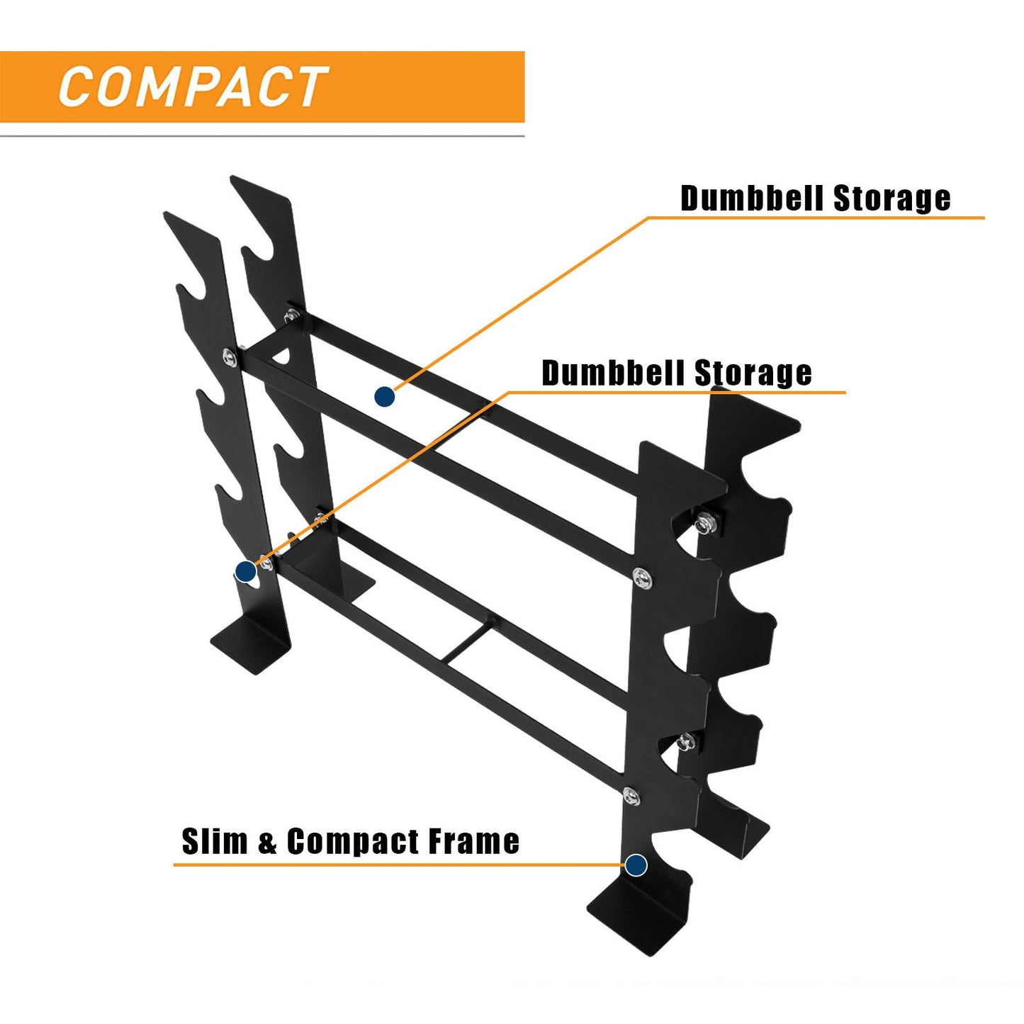 Compact Black Dumbbell Stand Free Weight Stand Suitable For Home Fitness