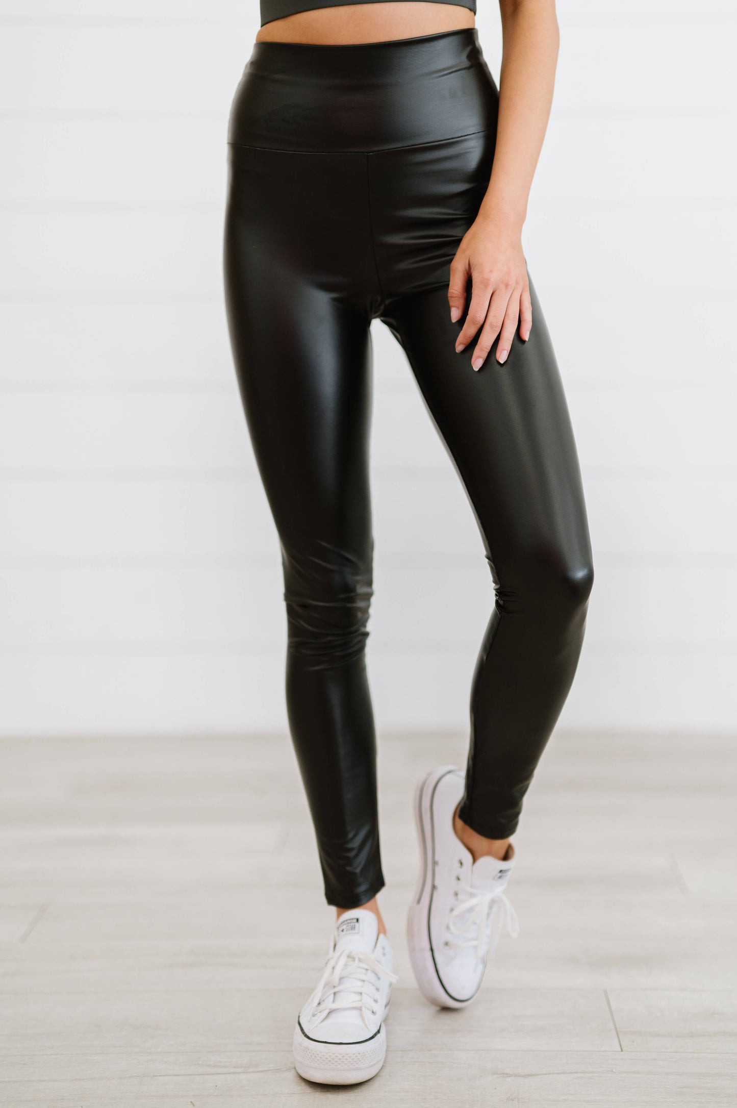 Amoli High Waist Faux Leather Leggings