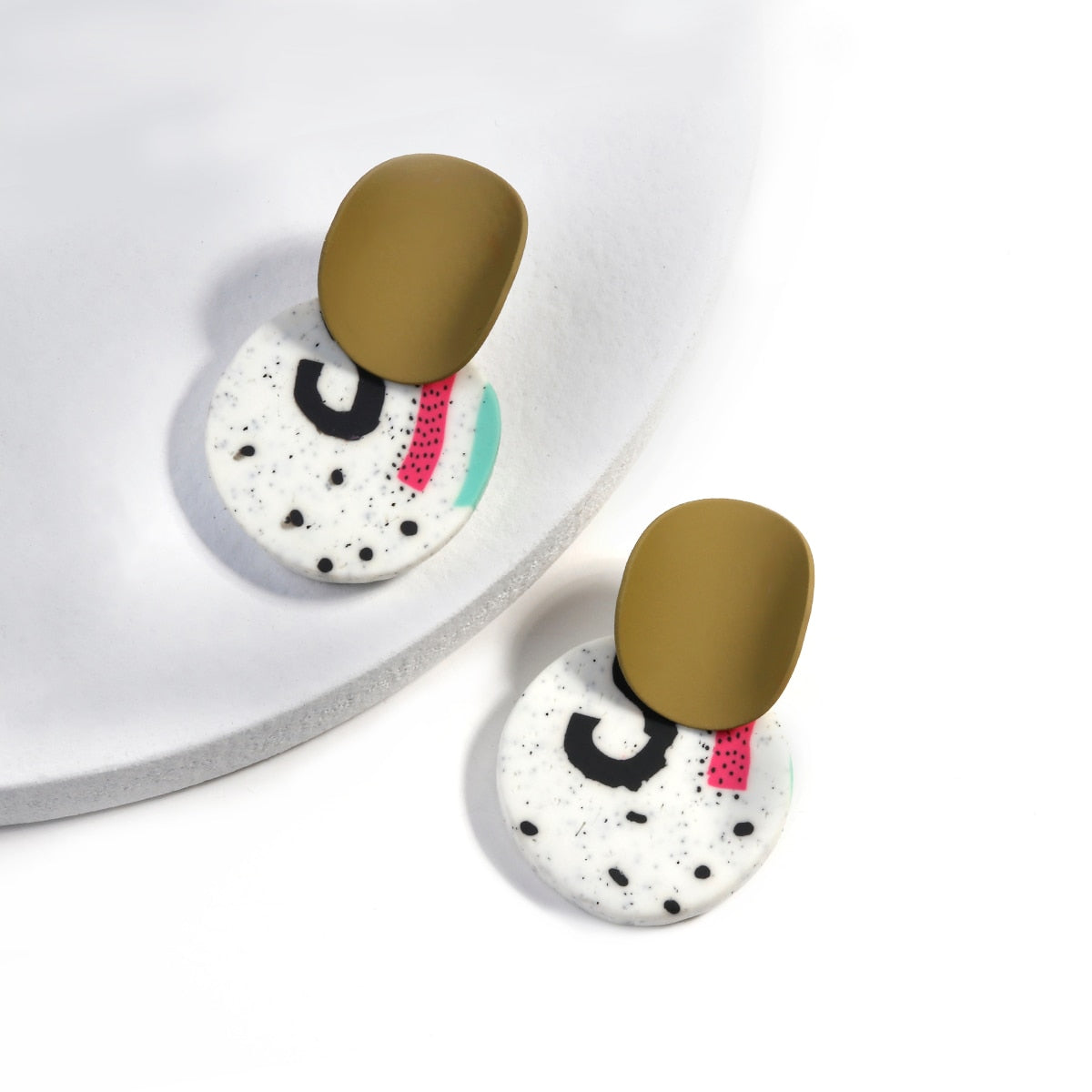 90s Polymer Clay Drop Earrings