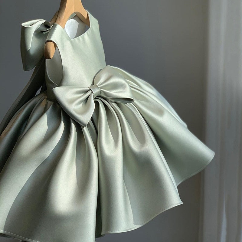 Girls Dress with Bow, Flower Girl Dress