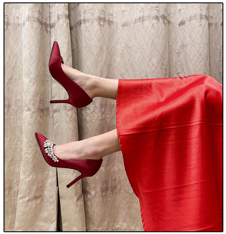 Red High Heels with Glam Deco Embellishment