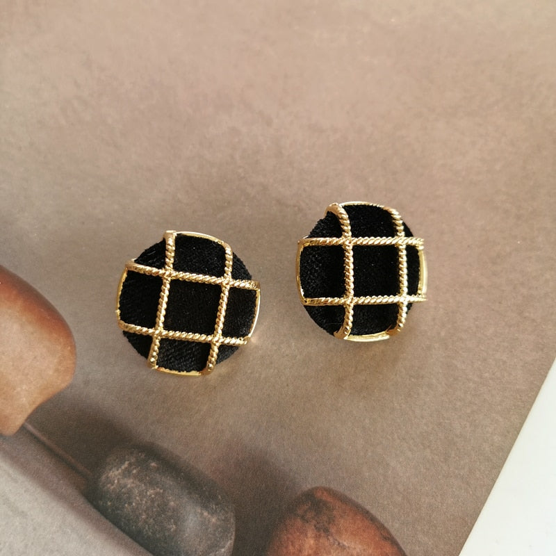 Vintage Button Stud Earrings