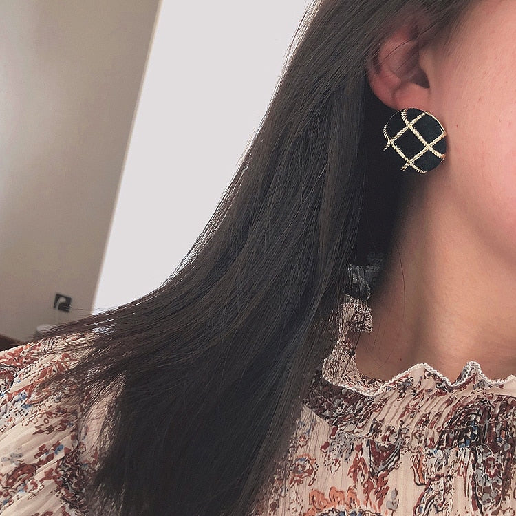 Vintage Button Stud Earrings