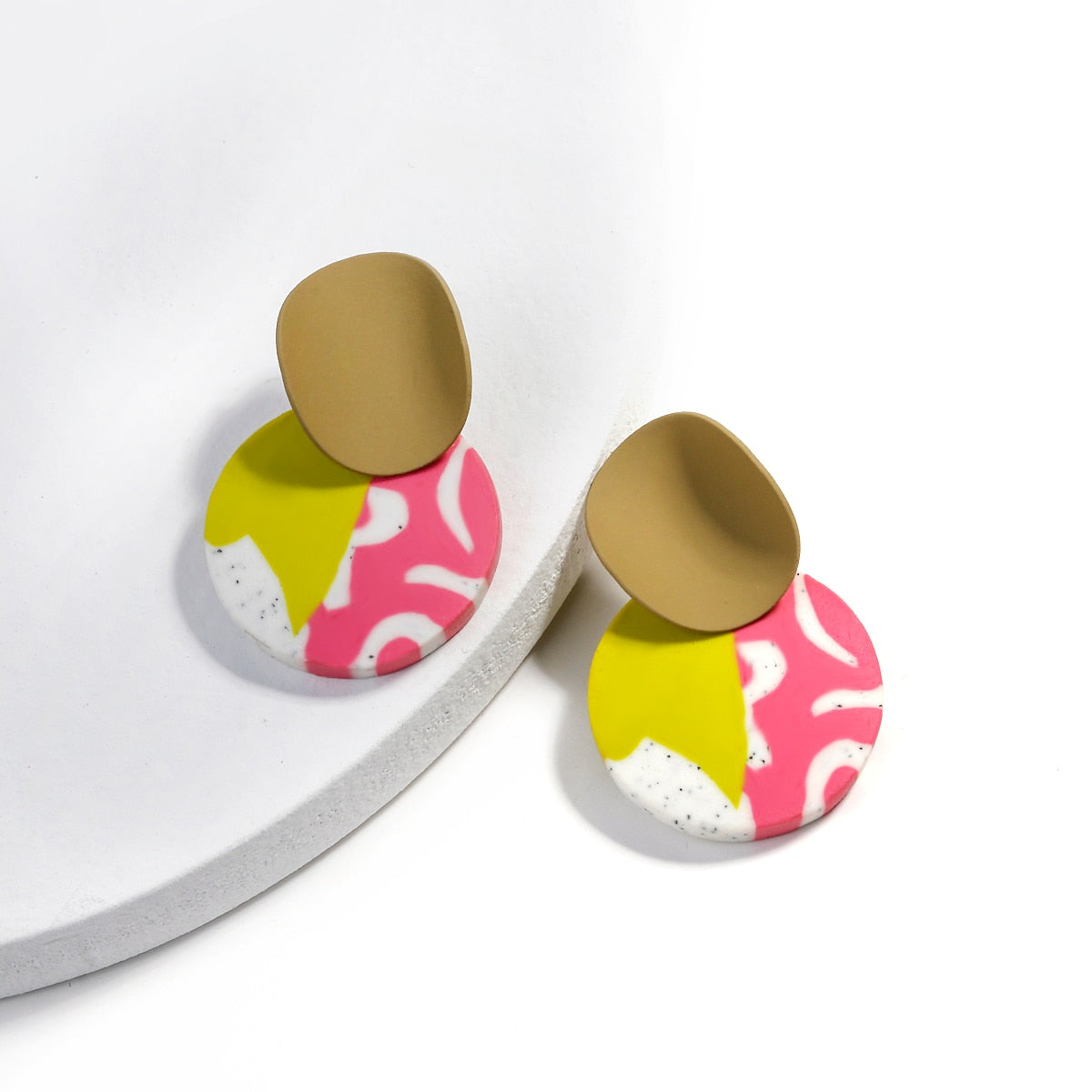 90s Polymer Clay Drop Earrings