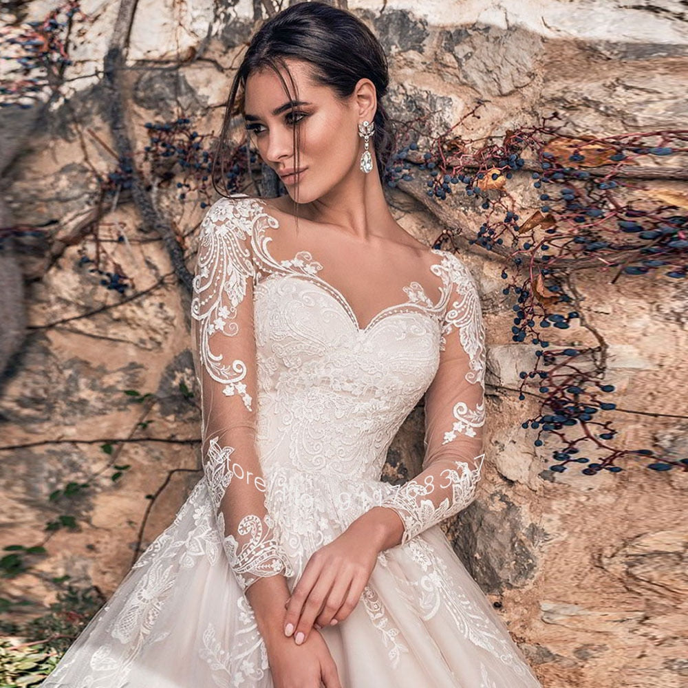 Gorgeous Ball Gown Wedding Dress with Long Sleeves