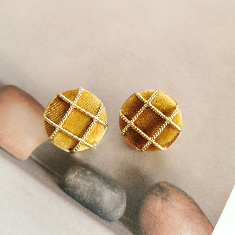 Vintage Button Stud Earrings