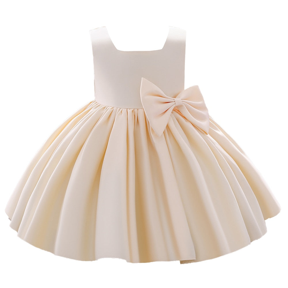 Girls Dress with Bow, Flower Girl Dress