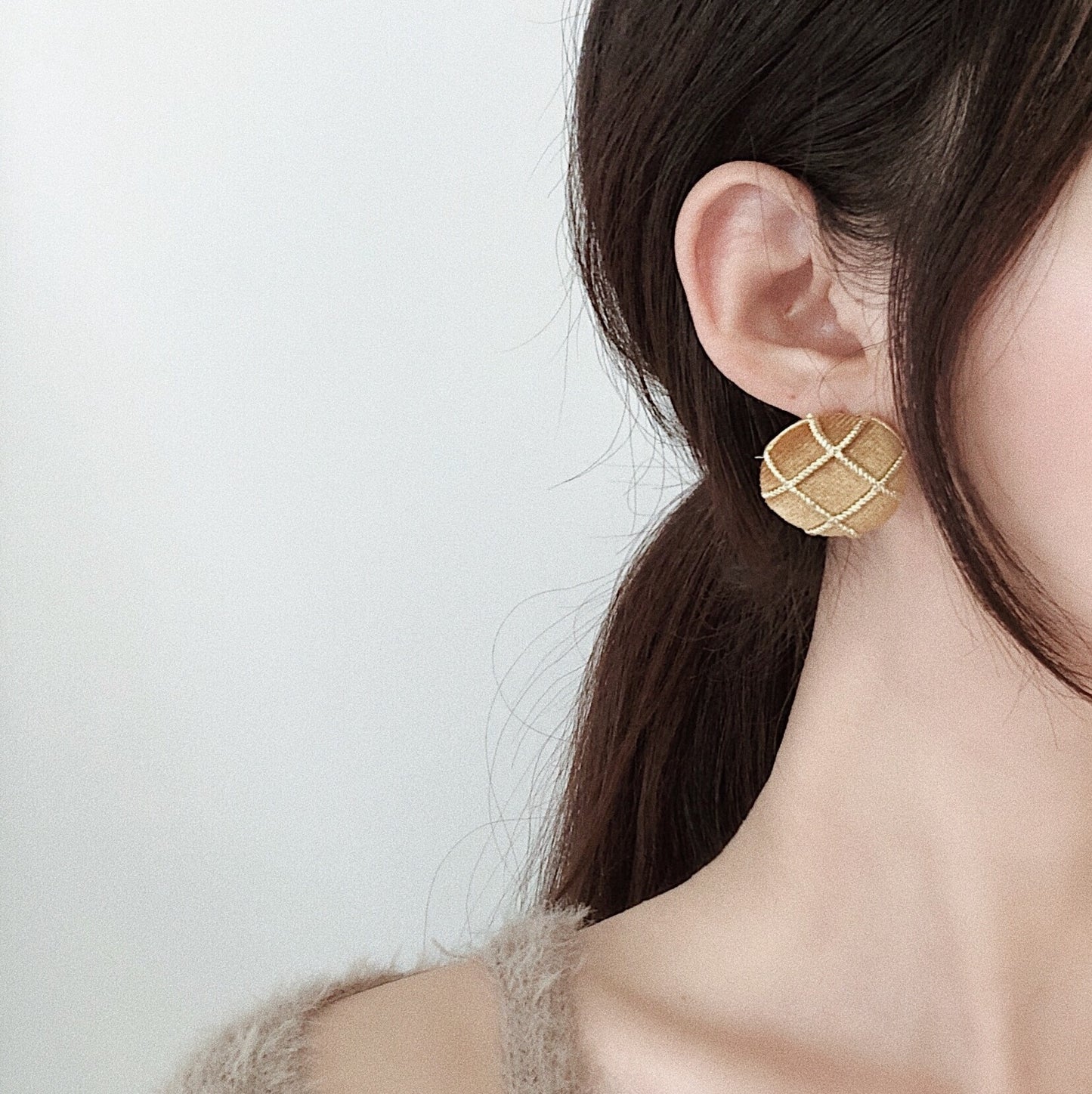 Vintage Button Stud Earrings