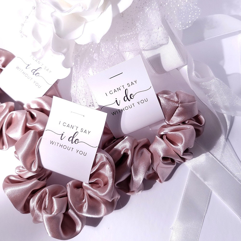 Satin Bridesmaid Proposal Scrunchies, Hair Ties, Wedding Gift Ideas, I Can't Say I Do Without You, Soft Satin, Scrunchie, Bridesmaid Gift Boxes