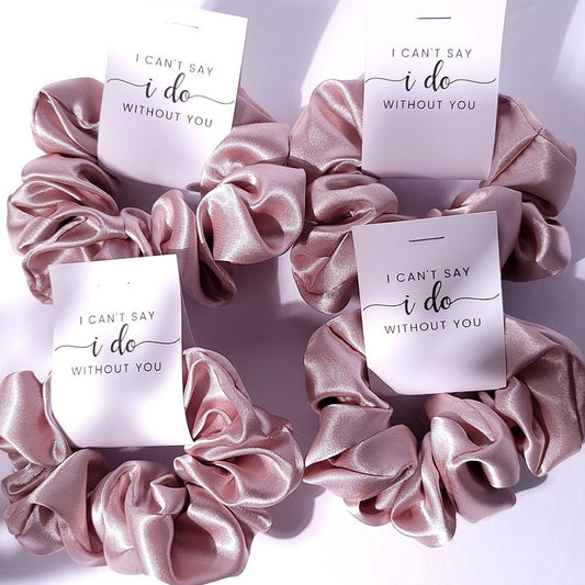 Satin Bridesmaid Proposal Scrunchies, Hair Ties, Wedding Gift Ideas, I Can't Say I Do Without You, Soft Satin, Scrunchie, Bridesmaid Gift Boxes