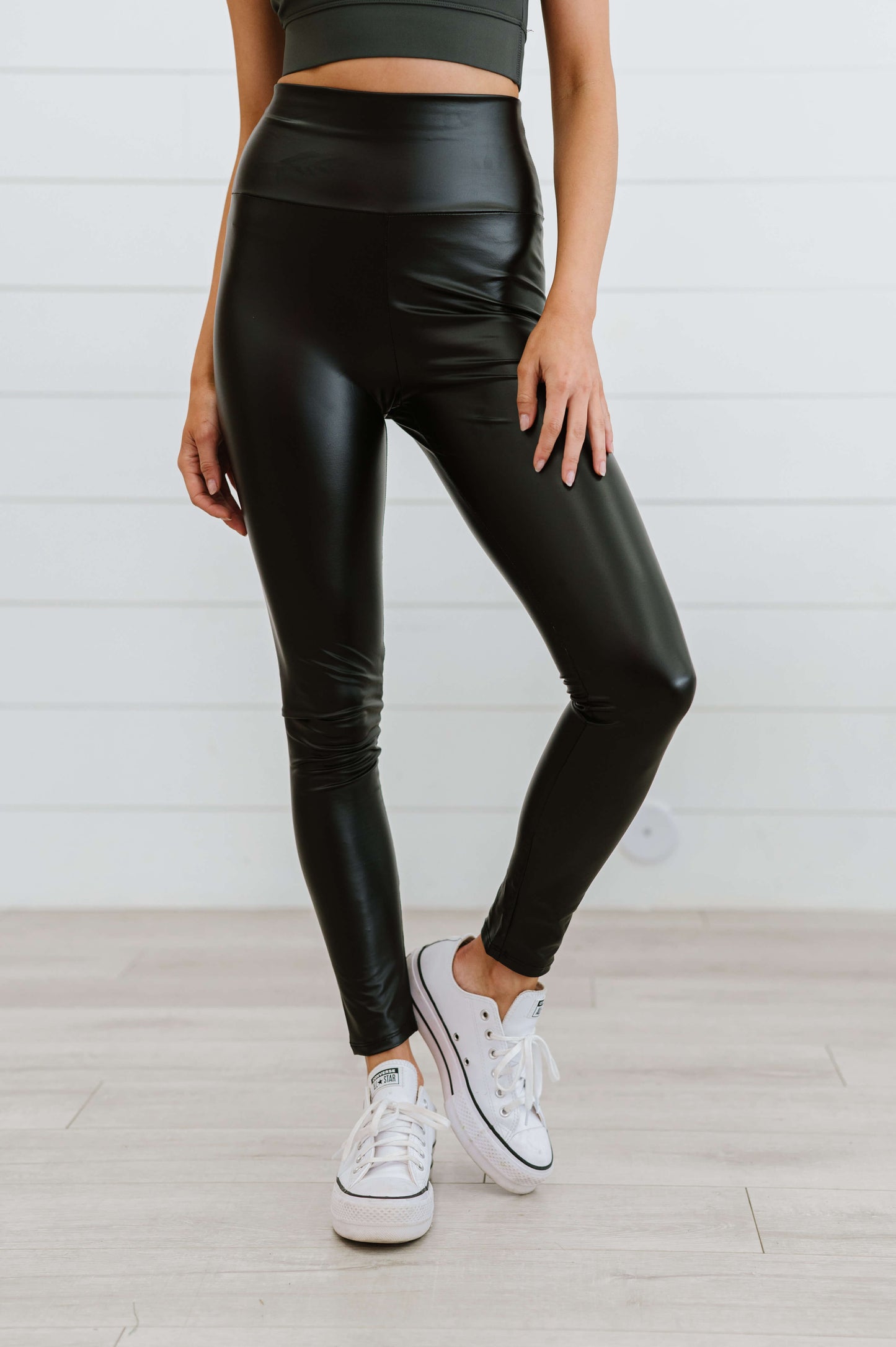 Amoli High Waist Faux Leather Leggings