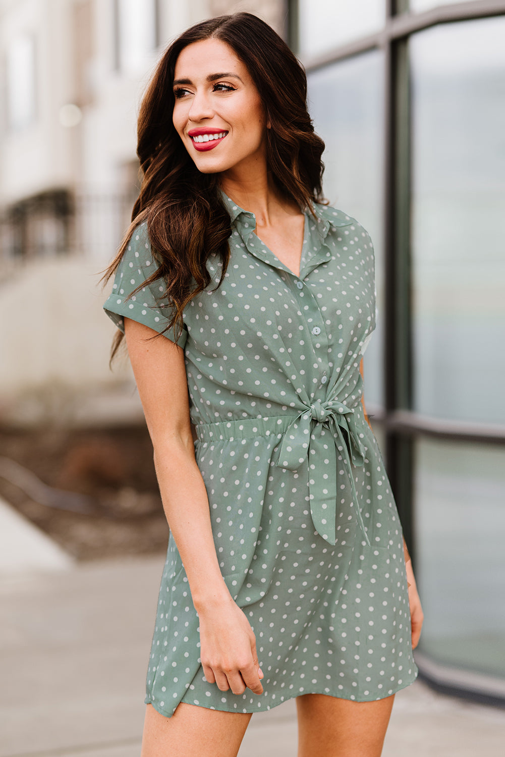 Polka Dot Shirt Dress