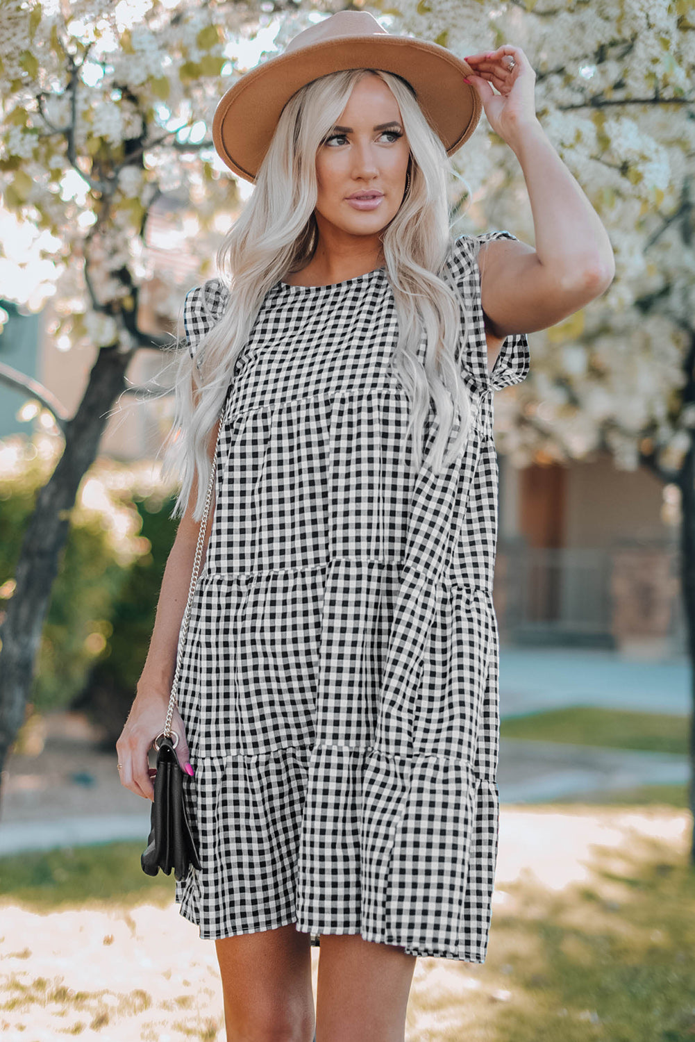 Plaid Ruffled Mini Dress
