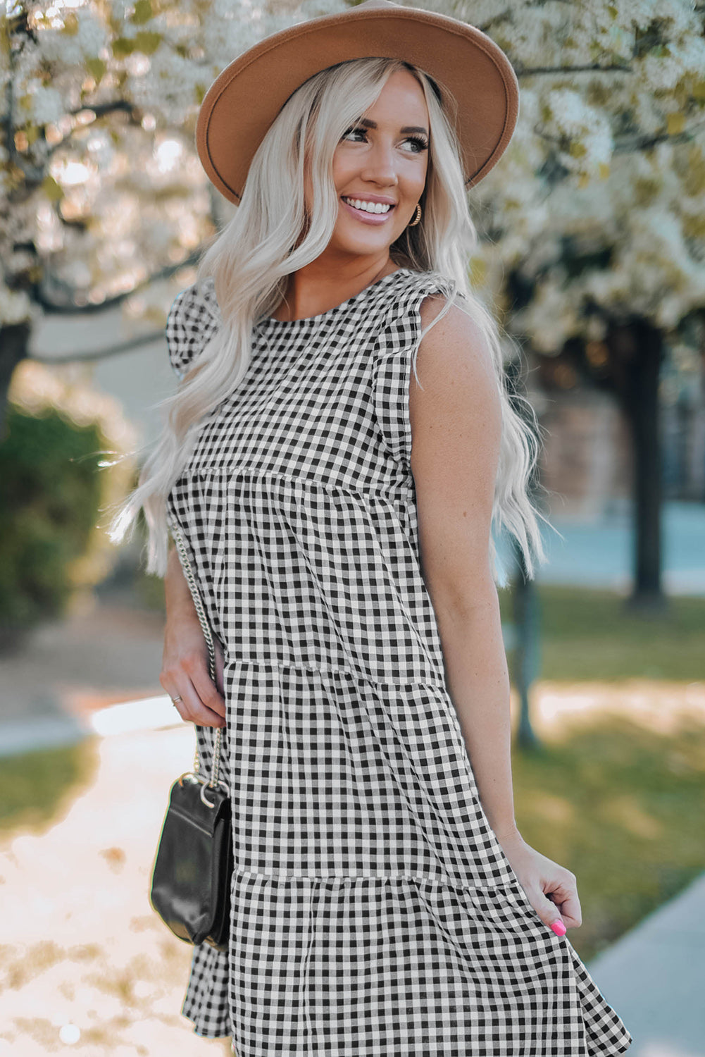 Plaid Ruffled Mini Dress