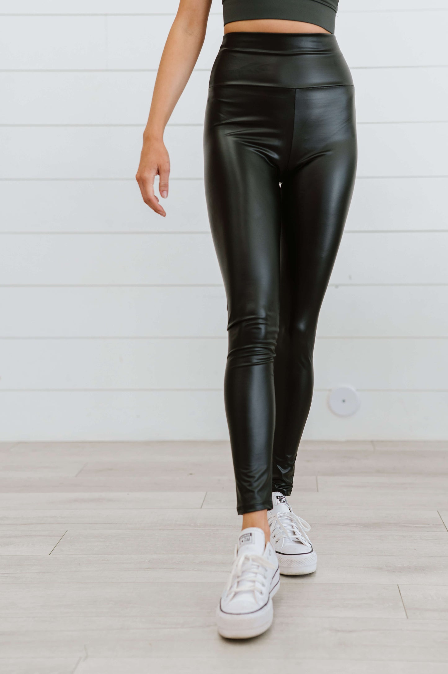 Amoli High Waist Faux Leather Leggings
