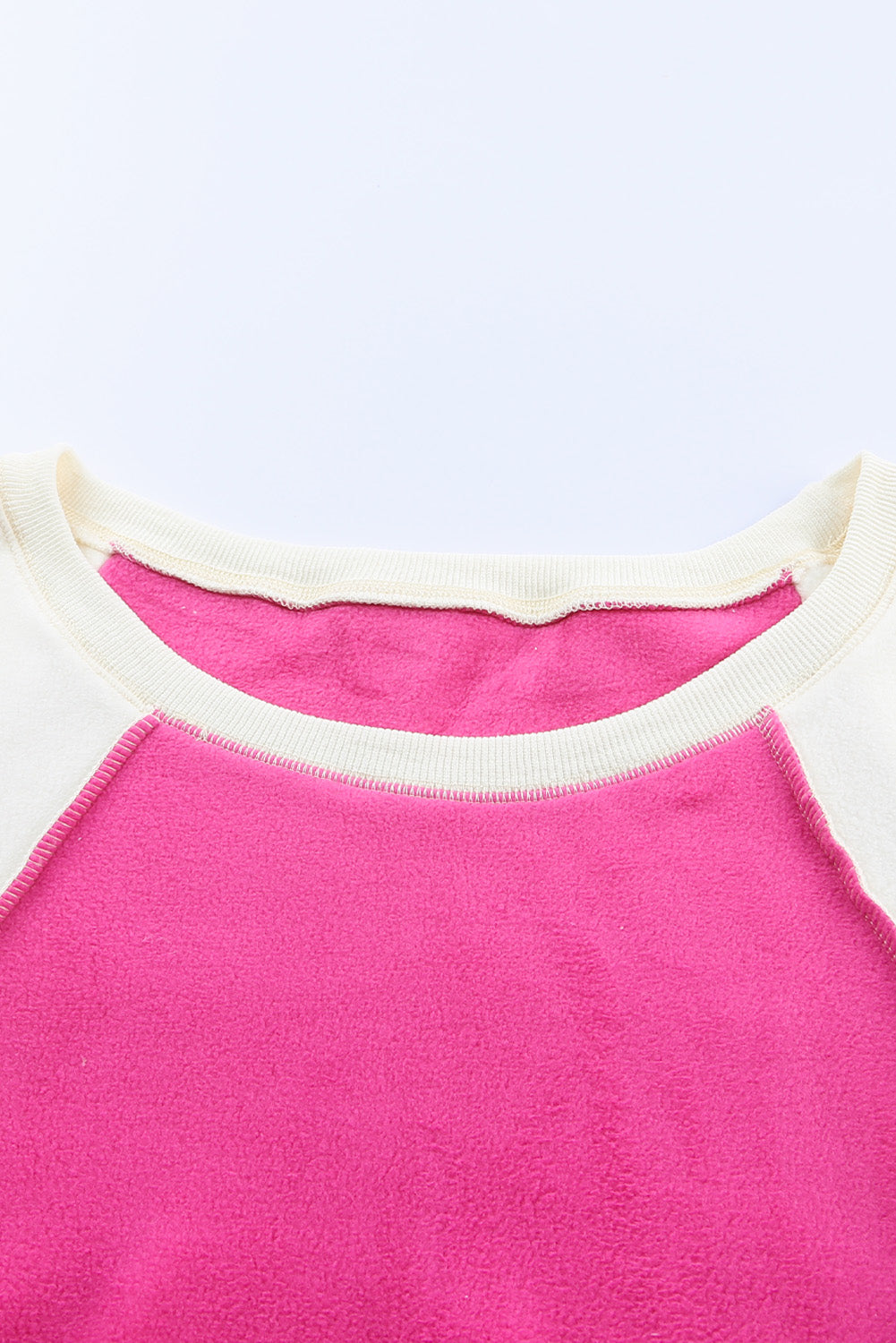 Color Block Lantern Sleeve Fleece Sweatshirt