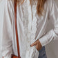 Eyelet Button Down Long Sleeve Shirt