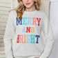 MERRY AND BRIGHT Cable Knit Pullover Sweatshirt