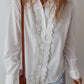 Eyelet Button Down Long Sleeve Shirt