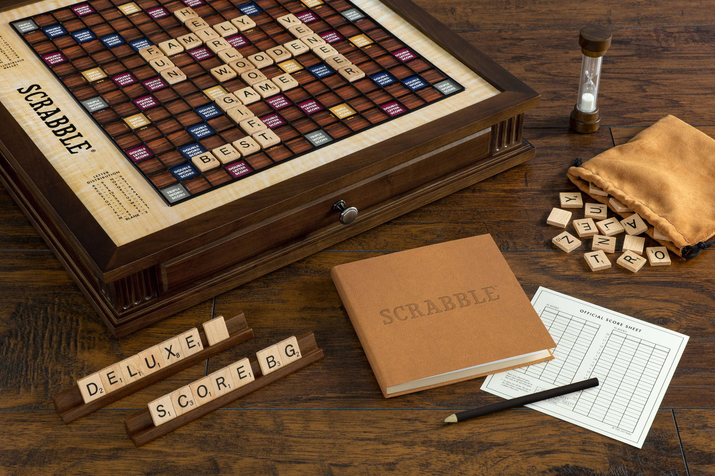 WS Game Company Scrabble Heirloom with Rotating Game Board