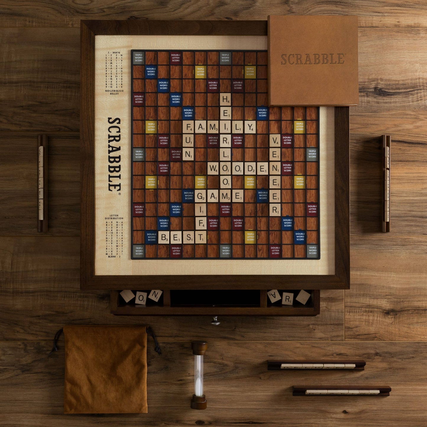 WS Game Company Scrabble Heirloom with Rotating Game Board