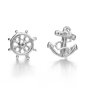 S925 silver earrings anchor earrings
