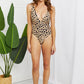 Marina West Swim Beachy Keen Full Size V-Neck Front Tie One-Piece Swimsuit in Leopard