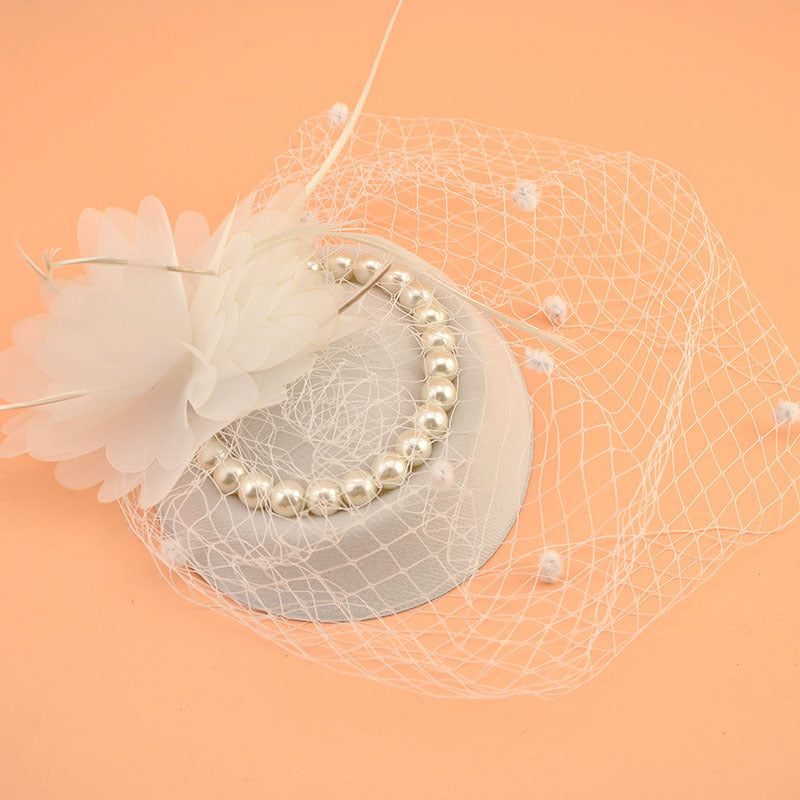 Small Bridal Hair Cage, Hat, and Veil