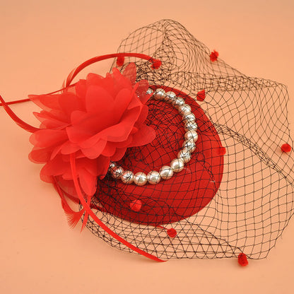 Small Bridal Hair Cage, Hat, and Veil