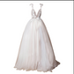 Angel Wedding Dress, Diamond Lace Collar, High Slit Bridal Tail, Open Back Light Wedding Dress