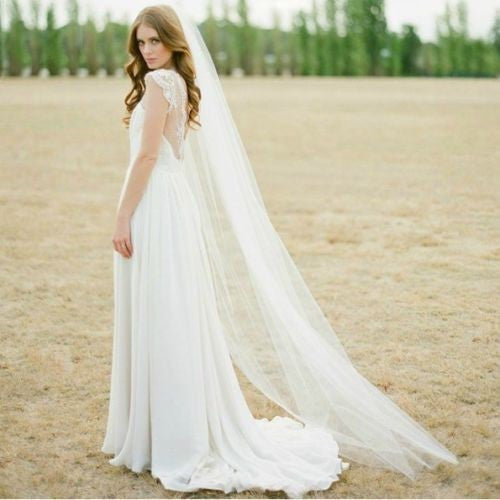 Long White Bridal Veil