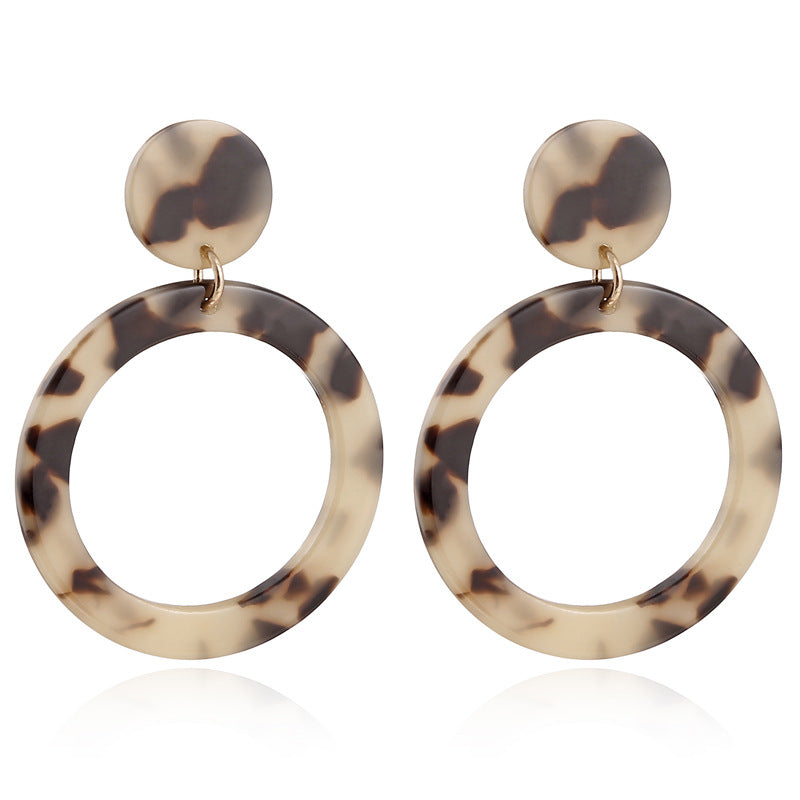 Leopard Earrings acrylic circle geometric Earrings